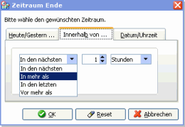Dialog-Boxen f�r umfangreiche Suche