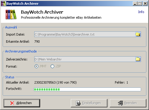 BayWotch Archiver