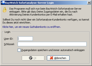 Screenshot BayWotch Sofortanalyse